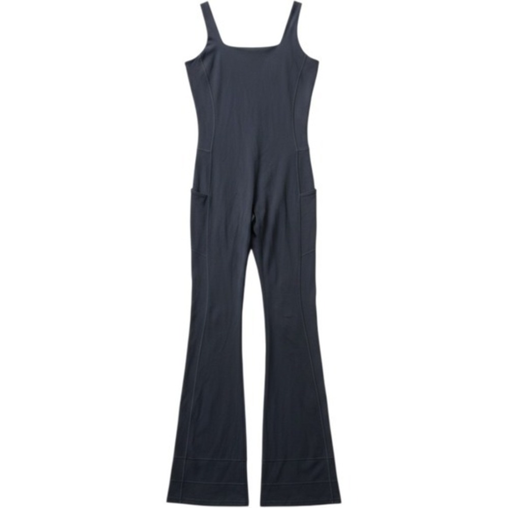 Sky Dolls Tall Flare Jumpsuit Women's 2XL Black Cutout Stretch 40" Inseam